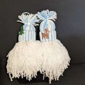 GNOMES MADE BY HAND SET OF 2 ORNAMENTS DECOR